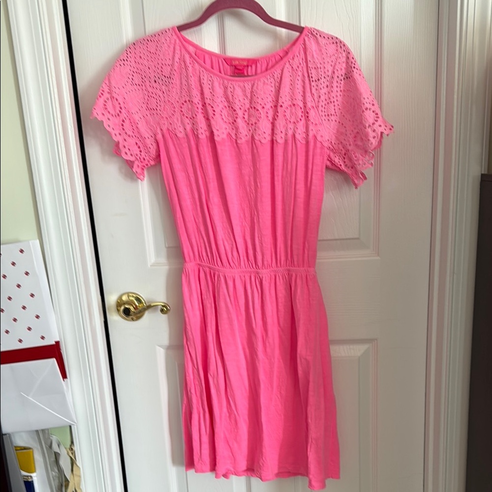Lilly Pulitzer Vibrant Pink Eyelet dress XS